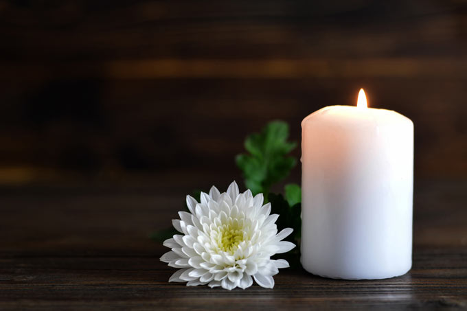 Candle and flower